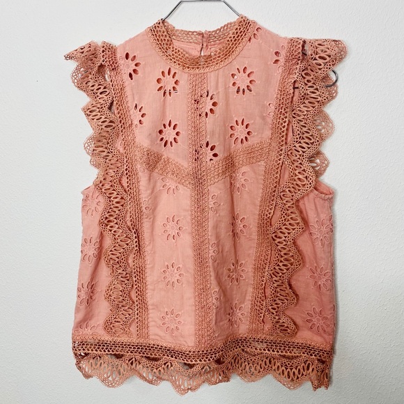 Entro USA Lace Crochet Ruffle Punk Top - Picture 6 of 12